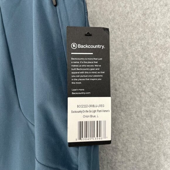 Backcountry Womens On the Go Light Pants Size L Orion Blue Tech Ankle Hike NEW - Picture 5 of 13